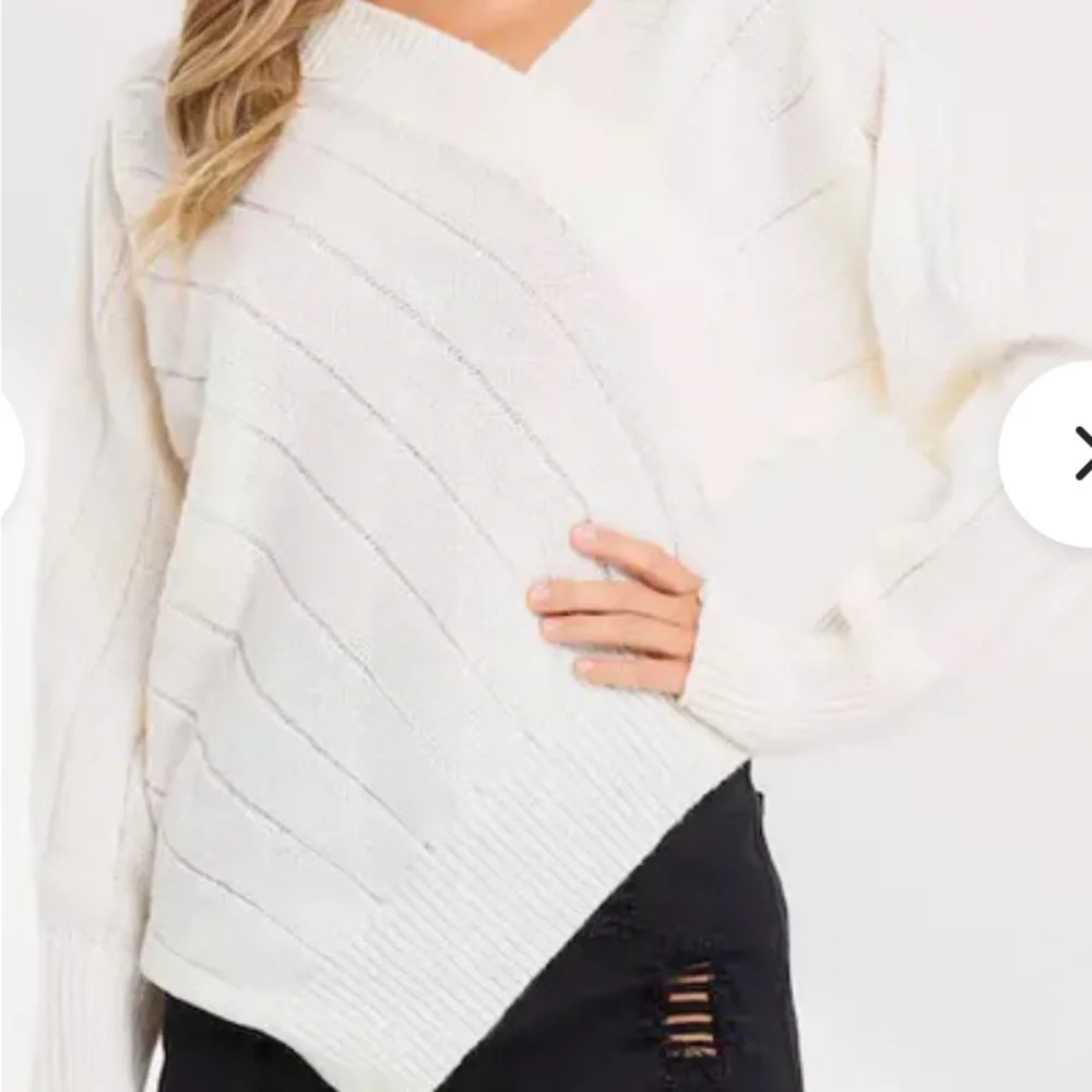 WRAPPED SWEATER WITH UNEVEN BOTTOM Size S - Picture 1 of 6